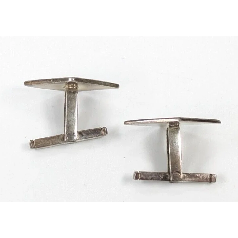 950 Sterling Silver Textured Diamond Shaped Chinese? Symbols Men's Cufflinks